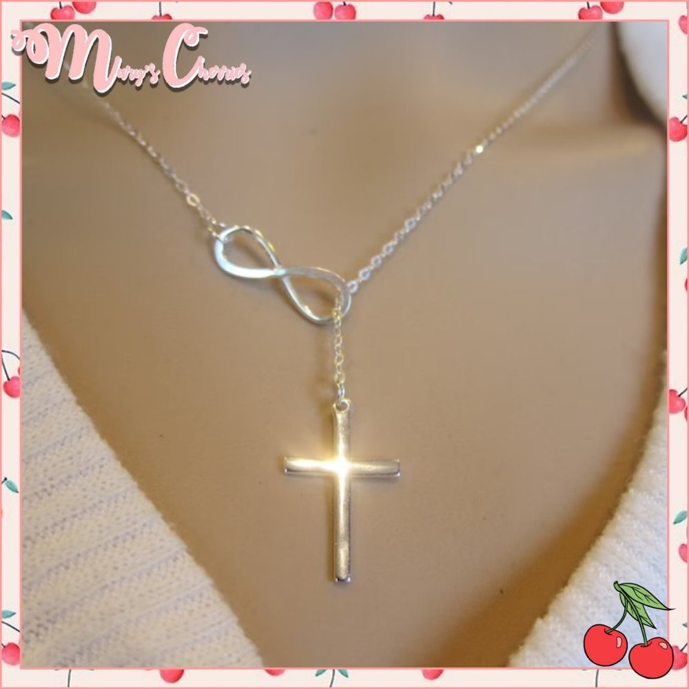 2/$25🍒 INFINITY ✝️ Cross Chain Neckalce